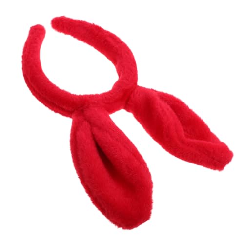 VANZACK Rotes Hasenohren Haarreif Weiches Flauschiges Bunny Headband für Ostern Partydeko Passend für Erwachsene Niedliches Cosplay Accessoire von VANZACK
