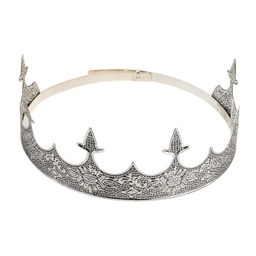 VANZACK Royal Full King Crown Haar Schmuck Herren für Hochzeiten Halloween Kostümpartys Geburtstagsfeiern Robuste Metalltiara für Erwachsene von VANZACK