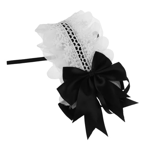 VANZACK Rüschen Lolita Haarband für Frauen Schwarzes Cosplay Stirnband mit Schleife Vielseitiges Accessoire für Partys Alltagsmode von VANZACK