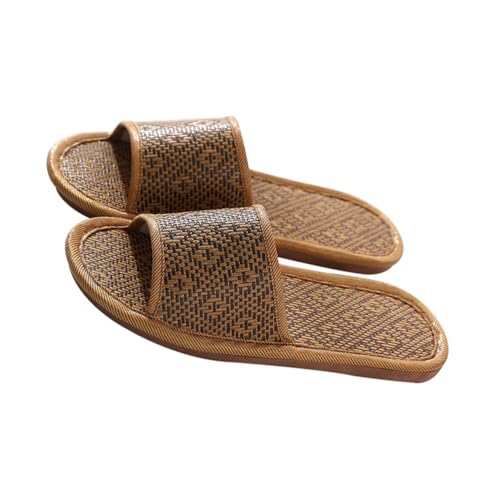 VANZACK Rutschfeste Rattanslipper Damen Herren Hausschuhe Strapazierfähige Indoor Slippers für Zuhause Hotel Strand Reise Sicherheitsschutz von VANZACK