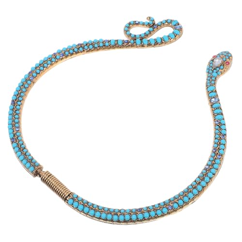 VANZACK Schlangen Halskette Damen Retro Legierung mit Zirkonia Schlangenkopfkette Halloween Kostüm Tierkette Halsdekoration Kurz für Alltag und Party von VANZACK
