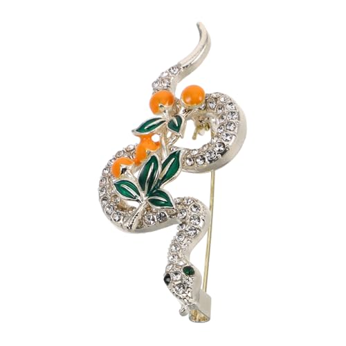 VANZACK Schlangenbrosche mit Funkelnden Strasssteinen Elegantes Accessoire für Frauen Vielseitig Kombinierbar für Kleider Mäntel Taschen Symbolisiert im Schlangenjahr von VANZACK