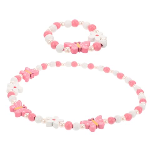 VANZACK Schmuckset Schmetterling Perlen Halskette und Armband Set für Mädchen Bunte Verspielte Farben für Geburtstag Party und Alltag von VANZACK