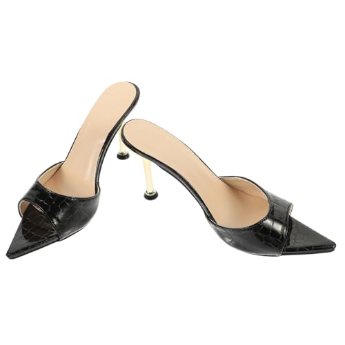 VANZACK Schwarze Spitze High Heels Sandalen Damen mit Feinem Absatz Modisch für Sommerparty Outdoor Eleganter Look Vielseitig Kombinierbar für Festliche Anlässe und Alltag Zufällige Farbe von VANZACK