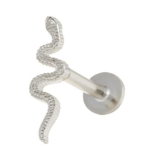 VANZACK Silber Snake Ear Cartilage Piercing Leichter Flacher Rückseiten Ohrstecker Kleines Trendiges Schmuckstück für Damen Vielseitig Shirts Kleidern und Anlässen Wie Hochzeiten und von VANZACK