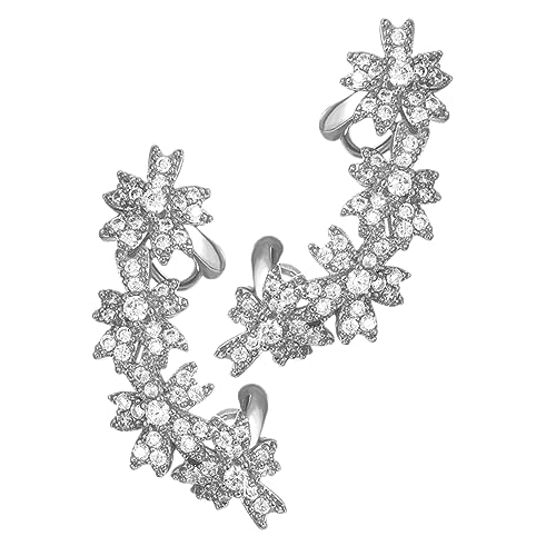 VANZACK Silberfarbene Blumen Ear Cuff Manschette Damen Ohrclips ohne Piercing Modisch Elegant für Party Hochzeit Cosplay Schmuck Accessoire VANZACK Silberfarbene Blumen Ear Cuff Manschette Damen Ohrclips ohne Piercing Modisch Elegant für Party Hochzeit Cosplay Schmuck Accessoire von VANZACK