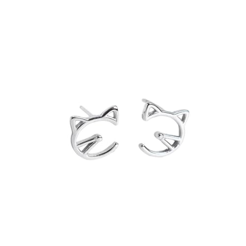 VANZACK Silberne Katzen Ohrstecker Damen Sterling Silber Ohrschmuck Leicht Hautfreundlich Modisch Alltag Geschenk von VANZACK