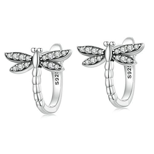 VANZACK Silberne Libellen Ohrstecker Damen Sterling Silber Leichtes Design Nickelfrei Alltag und Fest von VANZACK