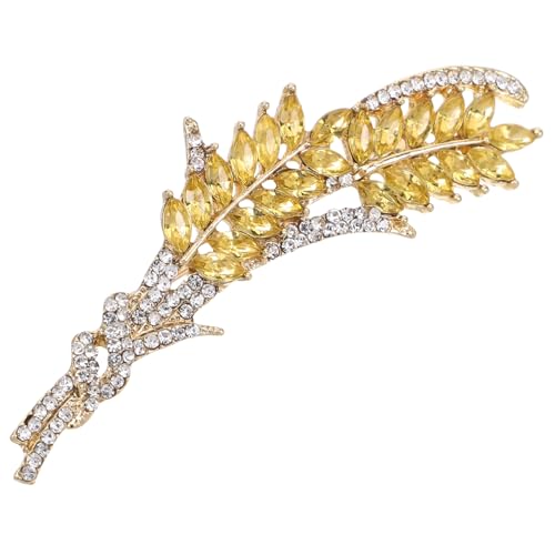 VANZACK Weizenähren-anstecknadel Mit Strass Modische Brosche Für Kleidung Schal Corsage Lang Spitze Dekorativ Pflanze Anstecknadel Blume Frau Bar Geschäft Abschlussball Hochzeit Revers von VANZACK