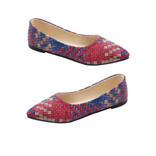 VANZACK Spitze Damenschuhe Flache Ballerinas Atmungsaktive PU Loafer Bequeme Slip Für Alltag Freizeit Jahreszeiten von VANZACK