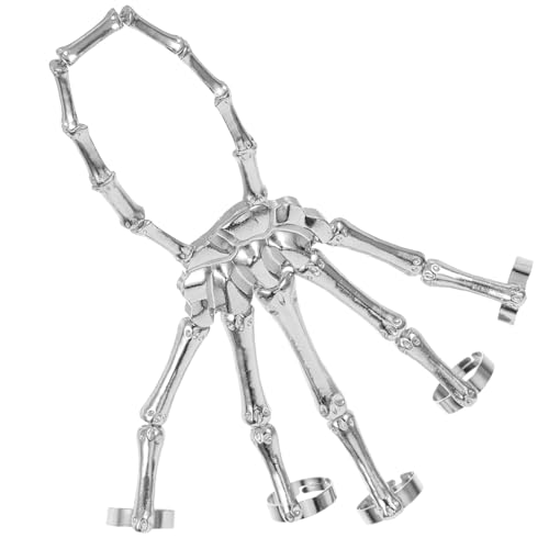 VANZACK Stapel Retro Finger Chunky Vintage Armband Gothic Totenkopf Hand Armband Handgelenk Accessoire Halloween Skelett Mode Totenkopf von VANZACK