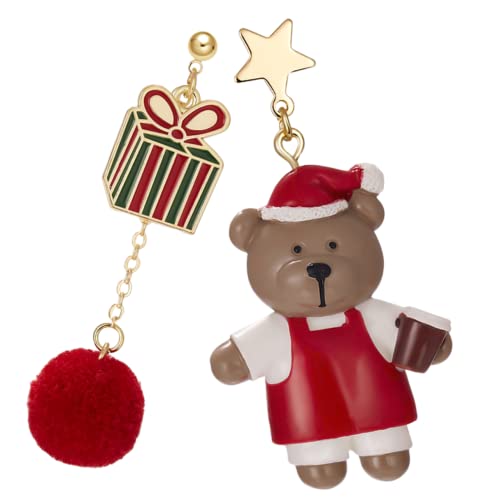 VANZACK Asymmetrische Bärenohrringe Für Damen Trendige Baumelnde Ohrringe Hypoallergen Süßes Für Weihnachten Valentinstag Und Geburtstage Eleganter Schmuck Für Partys Und von VANZACK