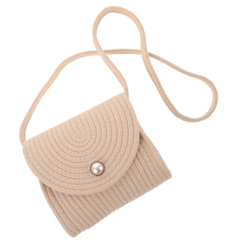 VANZACK Strandtasche Damen Baumwoll Seil Handtasche Kleine Gewebte Umhängetasche Sommer Beach Bag Vielseitig Leicht Für Strand Shopping Urlaub von VANZACK