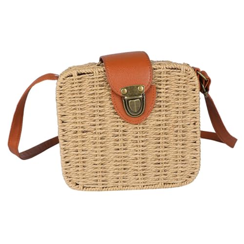 VANZACK Strandtasche Damen Strohtasche Kleine Umhängetasche Handgewebt Crossbody Bag Einzigartiges Design Für Alltag Und Urlaub von VANZACK