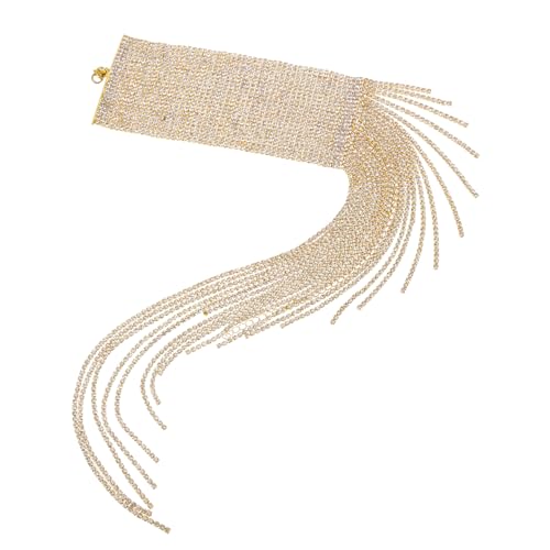 VANZACK Kristallarmband Strass Armband Wickelarmband Für Frauen Elegantes Fußkettchen Mit Quasten Goldenes Strassarmband Hautfreundliches Material Für Besondere Anlässe Und Alltag von VANZACK