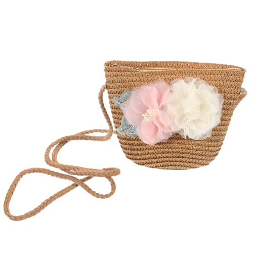 VANZACK Stroh Gewebte Tasche Strandtasche Kleine Umhängetasche Mädchen Sommer Schultertasche Für Ausflüge Und Täglichen Gebrauch von VANZACK
