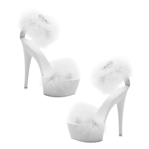 VANZACK Super High Heel Sandalen Damen Plateau Sandaletten mit Schrägem Absatz Langlebig Atmungsaktiv Modisch und für Party Hochzeit und Freizeit Zufällige Farbe von VANZACK