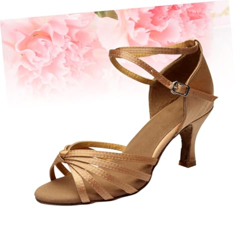 VANZACK Tanzschuhe Mit Hohen Heelen Goldschuhe Pirouettenschuhe Tanzschuhe Für Frauen Schuhen Mit Hohen Absätzen High Heels Aus Satin Golden von VANZACK