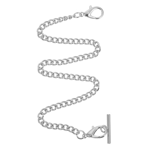 VANZACK Taschenuhrkette aus Metall mit T Bar Verschluss Vintage Kette für Herren Leichte Weste Kette mit Robustem Karabiner Geeignet für Taschenuhr Kleidung und Accessoires von VANZACK