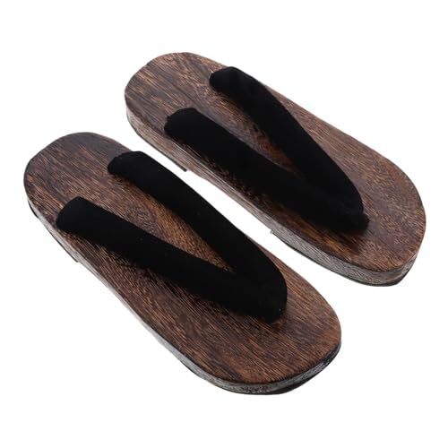 VANZACK Traditionelle Japanische Holzclogs mit Rundem Zehenbereich Ergonomisch Geformt Schlichte Minimalistische Hausschuhe für Herren Stilvolle Kimono Schuhe Angenehm für Innenbereich von VANZACK