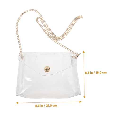 VANZACK Transparente Crossbody Schultertasche Damen PVC Klarer Konzertbeutel mit Metallkette Modische Umhängetasche Robust und Praktisch für Frauen und Mädchen von VANZACK
