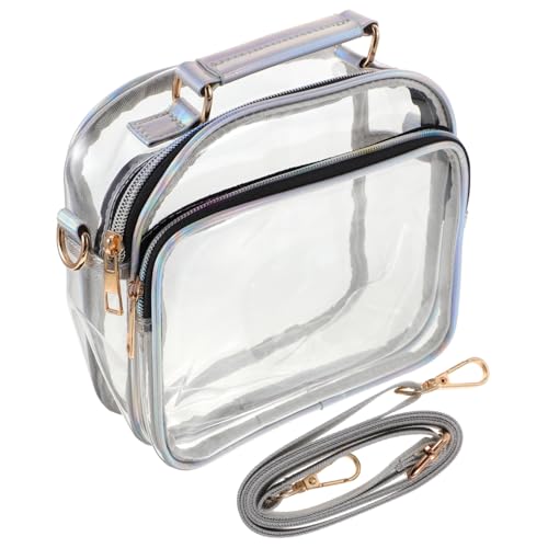 VANZACK Transparente Crossbody Schultertasche Damen PVC Klarer Umhängetasche Große Kapazität Vielseitig als Handtasche Konzert Stadion Durchsichtige Tasche Organizer von VANZACK