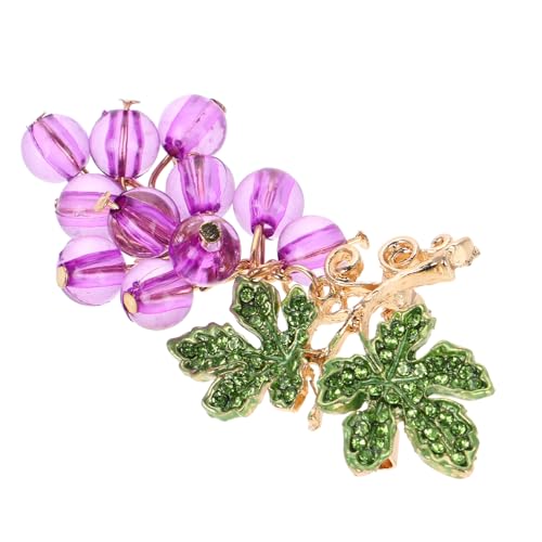 VANZACK Trauben Brosche für Damen Kreative Brosche mit Funkelnden Strasssteinen Elegantes Accessoire für Pullover Schals Hüte und Rucksäcke von VANZACK