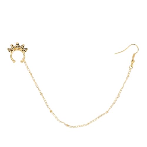 VANZACK U förmiger Nasenring aus Metall mit Langer Kette Nasen Lippenpiercing Schmuck Eleganter U förmiger Nasenstecker Goldfarbener Nasenring für Damen und Herren Stylische Punk von VANZACK
