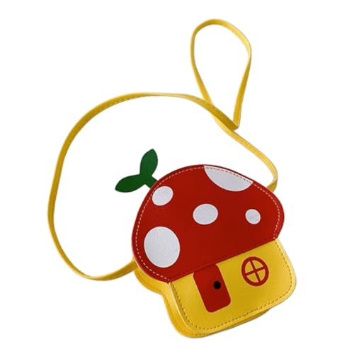 VANZACK Umhängetasche Pilz Motiv Leichte Sichere Mädchen Geldbörse mit Reißverschluss Tragbare Rote Crossbody Tasche für Reisen und Alltag Niedliches Design für Kleine Mädchen von VANZACK