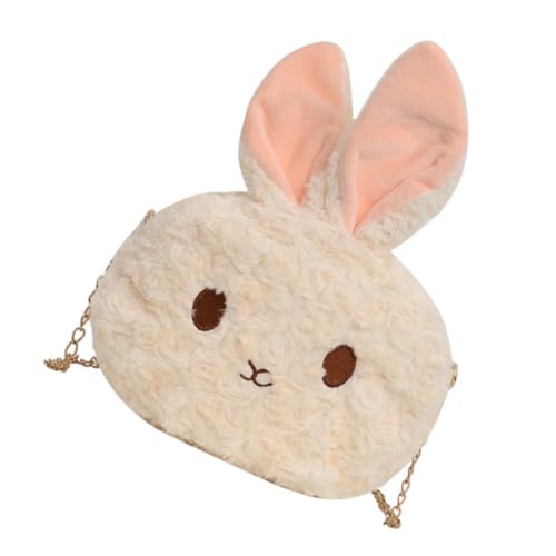VANZACK Umhängetasche Plüsch Kaninchenmotiv Leichte Mädchen Crossbody Schultertasche mit Reißverschluss Sanft Dünn Modisch für Alltag Schule Shopping von VANZACK