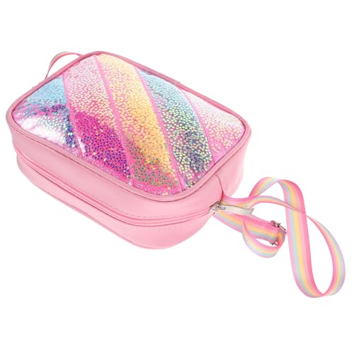 VANZACK Süße Cartoon-umhängetasche Für Mädchen Glitzertasche Mit Pailletten Und Prinzessinnen-anhänger Kinderhandtasche Mit Verstellbarem Riemen Regenbogen Und Sternmuster Für von VANZACK