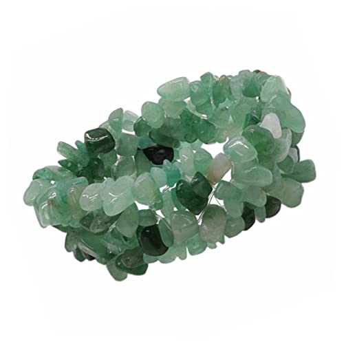 VANZACK Unregelmäßiges Steine Armband Natürlichem für Frauen Mehrlagige Elastische Handgelenk Kette Grünem Eleganter Modeschmuck von VANZACK