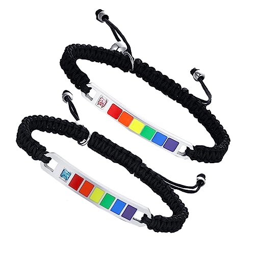 VANZACK Verstellbare Liebesarmbänder Nylonfaden mit Zirkonstein Regenbogenfarben Armbänder für Damen und Herren Langlebig Leicht und Modisch für Freundinnen und Partner von VANZACK