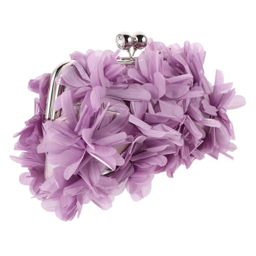 VANZACK Vintage Blumen Clutch Abendtasche mit Kiss Lock Kompakte Kleine Handtasche für Damen Leichte Abendtasche mit Abnehmbarem Riemen Geeignet für Hochzeiten Partys und Formelle Anlässe von VANZACK