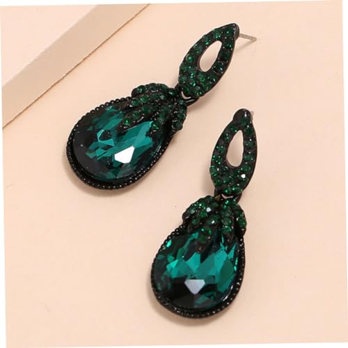 VANZACK Vintage Boho Damen Tropfen Ohrringe mit Grünem Edelstein Anhänger Langlebige Hängende Ohrschmuck für Alltag und Besondere Anlässe von VANZACK