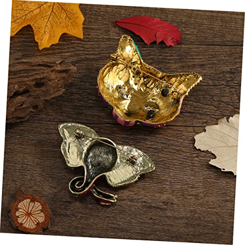 VANZACK Vintage Emaille Elefantenbrosche mit Strasssteinen Anstecknadel für Damen und Mädchen Dekoratives Schmuckaccessoire für Jacken Taschen und Hüte Langlebig und Farbecht von VANZACK