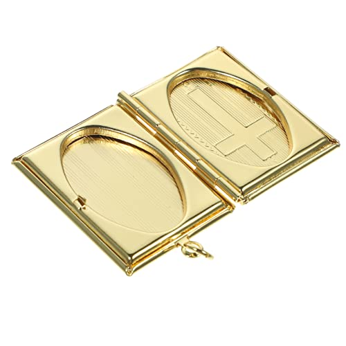 VANZACK Vintage Herz Foto Anhänger Kreuzmuster Halskette Romantisches Diy Schmuckstück für Outfits und Besondere Anlässe von VANZACK