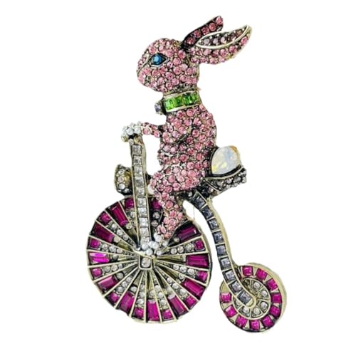 VANZACK Vintage Kaninchenbrosche mit Funkelnden Strasssteinen Metall Anstecknadel für Damen Kleidung Lapel Pin Dekoration Robust und Stilvoll für Anzüge und Outfits von VANZACK