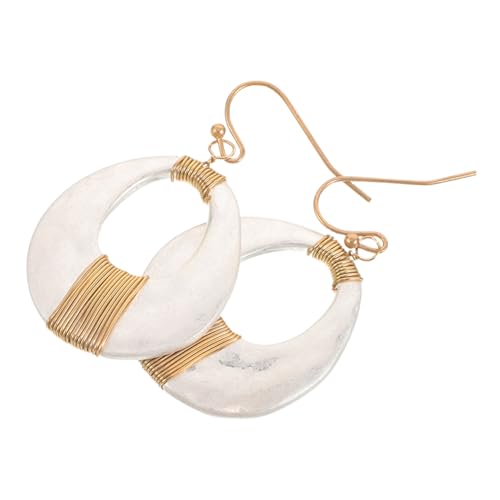 VANZACK Vintage Matte Metall Ohrringe Damen Unregelmäßige Statement Creolen Hypoallergen Retro Geometrisch Modische Dangle Schmuck für Alltag und Party Einzigartiges Design von VANZACK