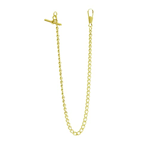 VANZACK Vintage Metalltaschenuhrkette Goldene Uhrkette für Männer Frauen T Bar Schnalle Retro Design Vielseitig Einsetzbar Uhrenhalter Gürtel oder Taschendekoration von VANZACK