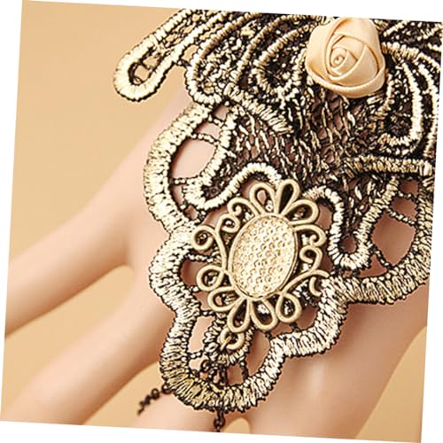 VANZACK Spitzenhandschuhe Damen Mit Ring Klassisches Spitzenarmband Stilvolle Retro Handschuhe Für Frauen Fingerlose Spitzenhandschuhe Für Partys Hochzeiten Und Besondere Anlässe von VANZACK