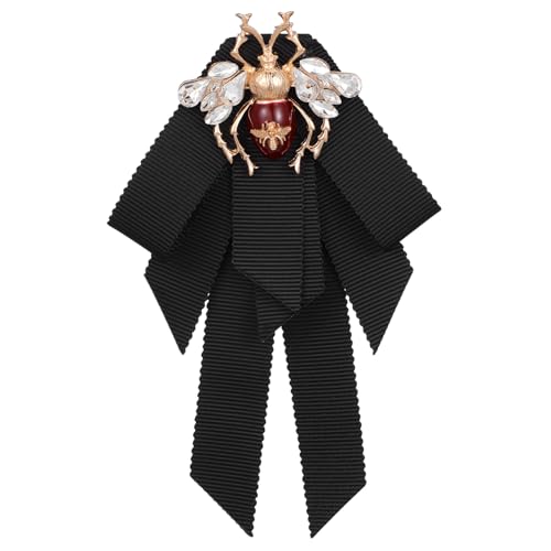 VANZACK Vorgebundene Damen Fliege Brosche mit Bienenmotiv Schwarze Retro Schleife Modisches Accessoire für Hochzeit Party Ball und Festliche Anlässe Langlebig und Stilvoll von VANZACK