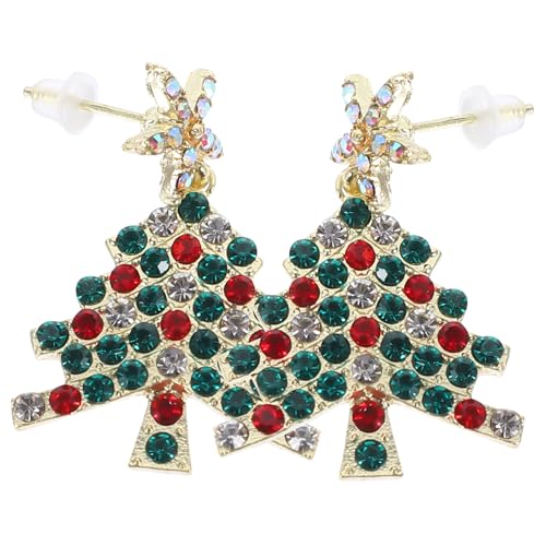 VANZACK Weihnachtsohrringe Damen Leichte Ohrringe mit Funkelndem Weihnachtsbaum Design Vielseitig für Festtage Party und Alltag Geeignet Langlebiges Legierungsmaterial von VANZACK