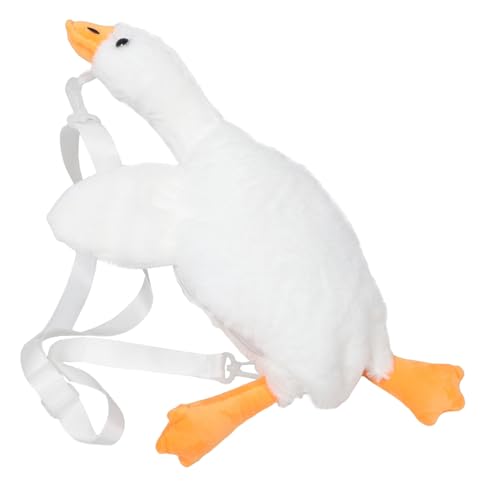VANZACK Weiße Plüsch umhängetasche Damen Lustige Gänseform Flauschige Schultertasche Verstellbar Alltag für Mädchen von VANZACK