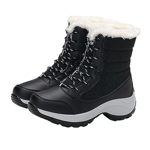 VANZACK Schneestiefel Winterstiefeletten Warme Mit Kunstfell Gefütterte Stiefeletten Damen Für Schnee Und Regen Rutschfeste Sohle Hohe Elastizität Und Widerstandsfähigkeit von VANZACK
