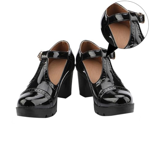 VANZACK wasserdichte Damen Rundzehen Pumps mit Blockabsatz Komfortable Arbeitsschuhe für Frühling Herbst Eleganter Stil Weiches Obermaterial Vielseitig für Büro und Alltag Schwarz von VANZACK