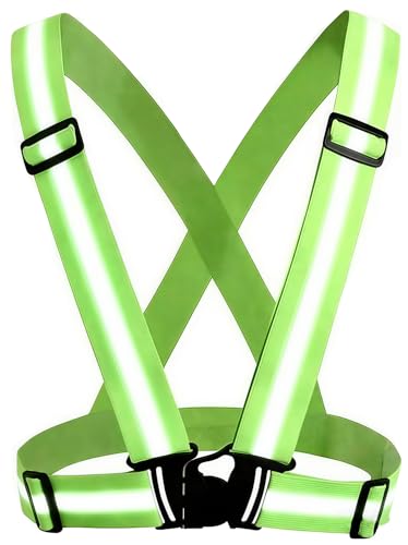 VAOLOAV Reflektorweste, Warnweste mit Verstellbaren Elastischen Trägern, Reflektierende Weste Für Damen Herren Kinder von VAOLOAV