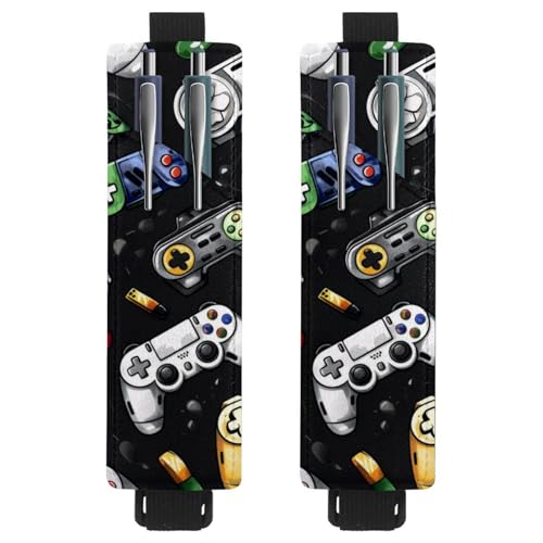 2 Stück Verstellbarer Gummiband-Stifthalter für Notebook, PU-Leder-Stifthalter, Stifteetui für Hardcover-Journals, Bücher, Planer, Ordner, Tablets - Videogamepad-Joysticks 2 Stück Verstellbarer Gummiband-Stifthalter für Notebook, PU-Leder-Stifthalter, Stifteetui für Hardcover-Journals, Bücher, Planer, Ordner, Tablets - Videogamepad-Joysticks von VAPOKF