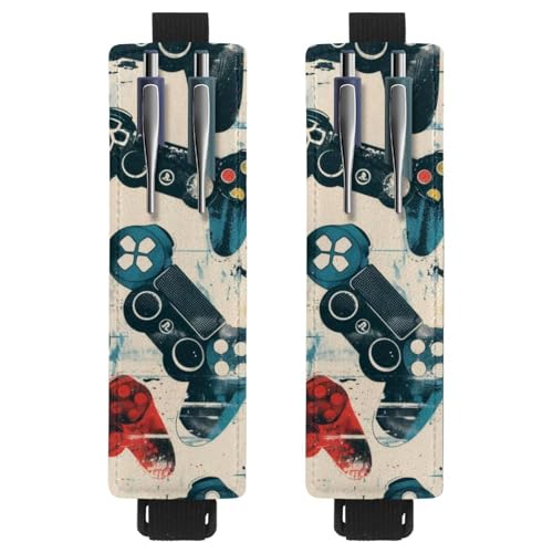 2 Stück Verstellbarer Gummiband-Stifthalter für Notebook, PU-Leder-Stifthalter, Stifteetui für Hardcover-Journals, Bücher, Planer, Ordner, Tablets - Videogamepad-Joysticks 2 Stück Verstellbarer Gummiband-Stifthalter für Notebook, PU-Leder-Stifthalter, Stifteetui für Hardcover-Journals, Bücher, Planer, Ordner, Tablets - Videogamepad-Joysticks von VAPOKF