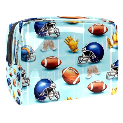 American Football Helme, Handschuhe, Kosmetiktasche für Damen, Reise-Kulturbeutel, groß, PVC, Make-up, praktische Tasche, Organizer mit Reißverschluss, multi, 18.5x7.5x13cm/7.3x3x5.1in, Kulturbeutel American Football Helme, Handschuhe, Kosmetiktasche für Damen, Reise-Kulturbeutel, groß, PVC, Make-up, praktische Tasche, Organizer mit Reißverschluss, multi, 18.5x7.5x13cm/7.3x3x5.1in, Kulturbeutel von VAPOKF